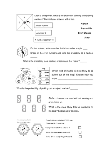 Probability Word Problems by JamieJay7 - Teaching Resources - Tes