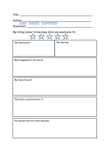 Book review homework ks1