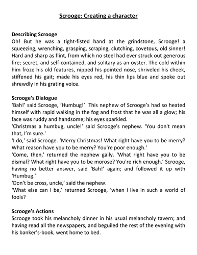 Examples of scrooge being selfish image