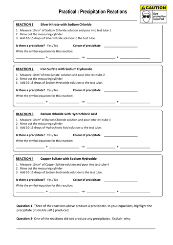 Worksheets Precipitation Reactions Worksheet c2 10 precipitation reactions insoluble salts by almahad teaching resources tes