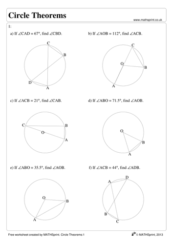 Circle Theorems practice questions + solutions by transfinite