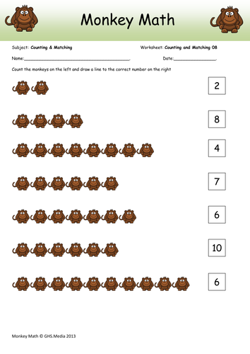Monkey Maths - Counting and Matching by GHSMedia - Teaching Resources - Tes