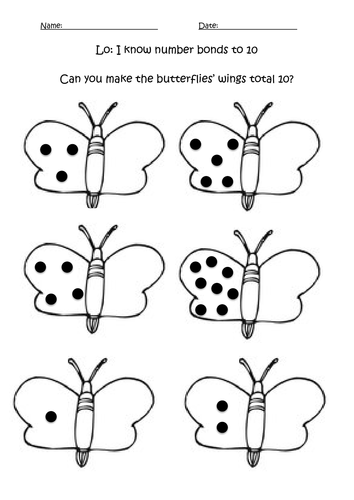 Worksheets Number Bonds Worksheets number bonds to 9 and 10 worksheets by misscoombs teaching resources tes