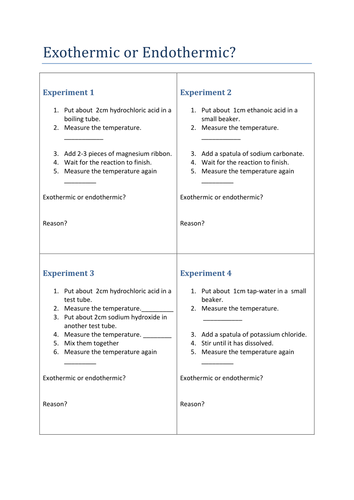 Worksheets Exothermic And Endothermic Reactions Worksheet exothermic and endothermic reactions worksheet sharebrowse sharebrowse