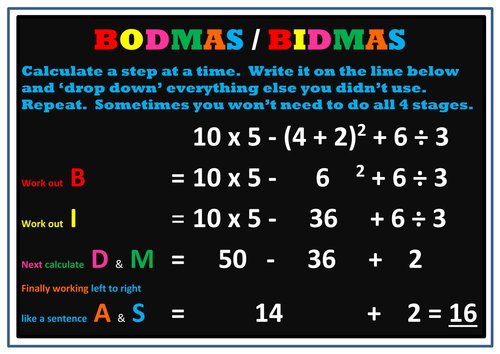 BIDMAS BODMAS misconception posters by TheMathsMagpie - Teaching