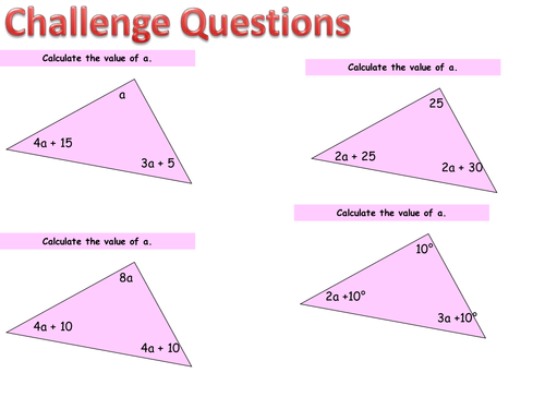 Calculate missing angles in a triangle - KS3/GCSE by onitmaths