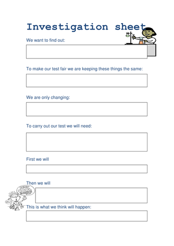 Science investigation worksheet image