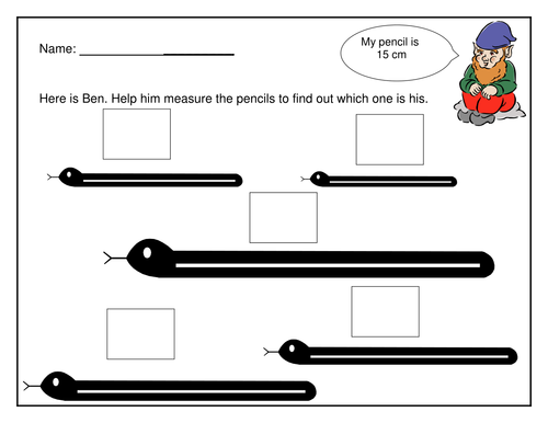 Simple measuring length worksheet by littleprettythings - Teaching