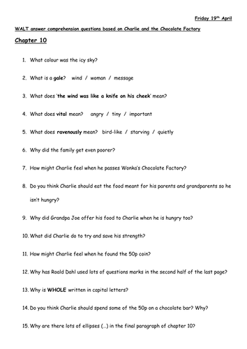 Charlie And The Chocolate Factory Movie Questions