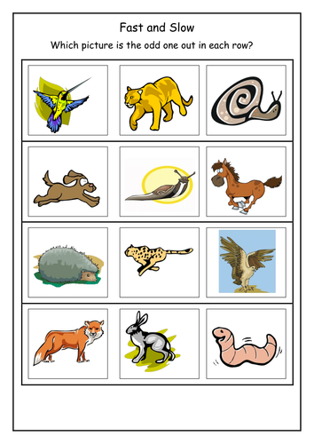 worksheet kindergarten elements art for of Slow   Flashcards by Tes lbrowne  Teaching  Fast Resources and