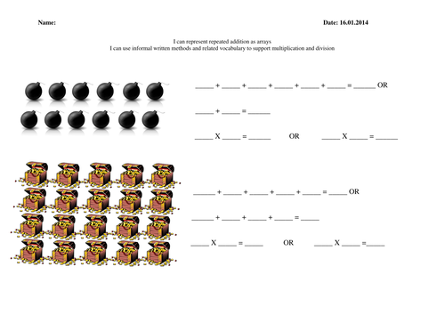 Arrays and repeated addition as multiplication by Maximus26 - Teaching