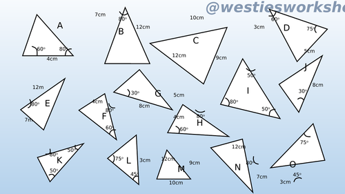 Congruent triangles Matching activity by supergenau - Teaching