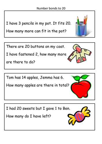 Number bond problems by e_bray - Teaching Resources - Tes