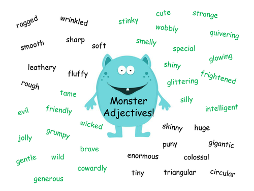monster adjectives by izzyd1 - Teaching Resources - Tes