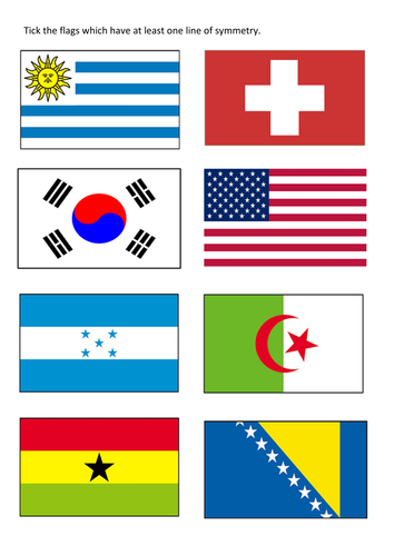 Flags Symmetry Worksheets by tomremnant - Teaching Resources - Tes