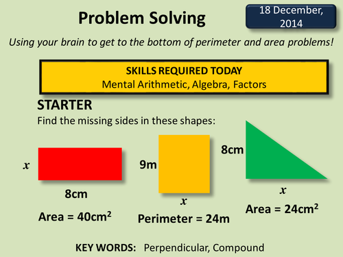 Area and Perimeter Problem Solving by deselby - Teaching Resources - Tes