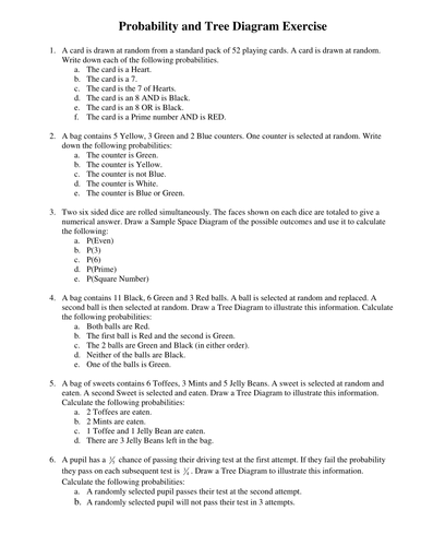 Worksheets Probability Tree Diagram Worksheet tree diagram worksheet sharebrowse delibertad