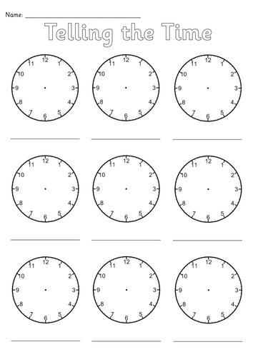 Worksheet Blank Face Worksheet Printable blank clocks worksheet by simon h teaching resources tes