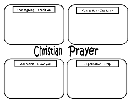 Write a prayer worksheet