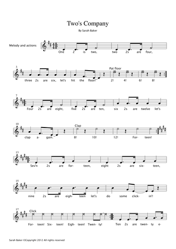 Times Tables Song -Two's Company... 