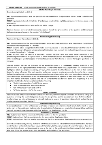 Talking about yourself in German