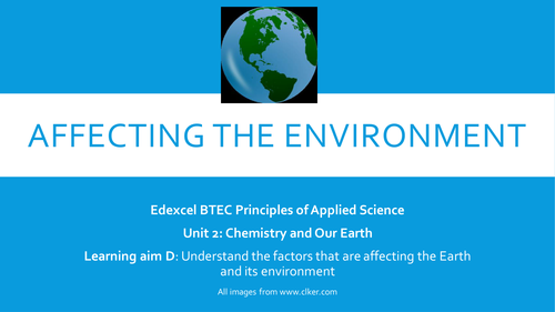 Human and Natural Impact on the Environment