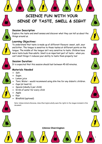 KS1 & KS2 - Science Lesson Plans(x3) - Senses Hearing, Sight, Touch, Taste & Smell