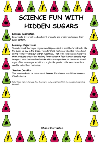 KS1 & KS2 - Science Lesson Plan (x2) - Hidden Sugars, Food Labelling and Packaging
