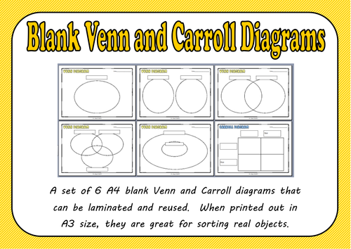 Blank Venn and Carroll Diagrams Pack