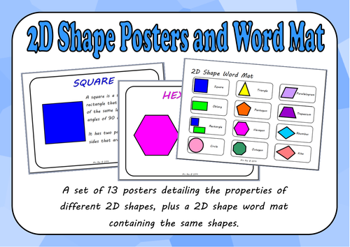 2D Shape Posters and Word Mat