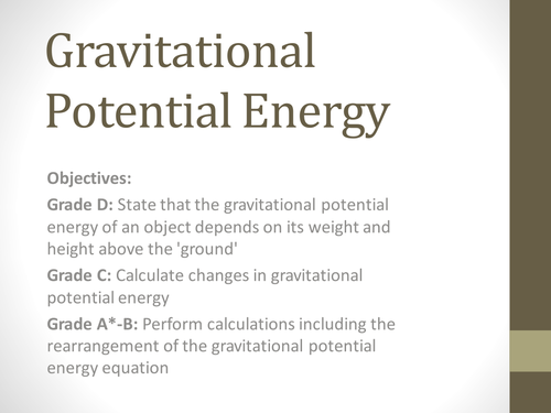 GCSE Gravitational Potential Energy