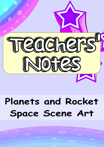 Engaging Space Scene Complete Art Lesson KS2 and KS1 Suitable