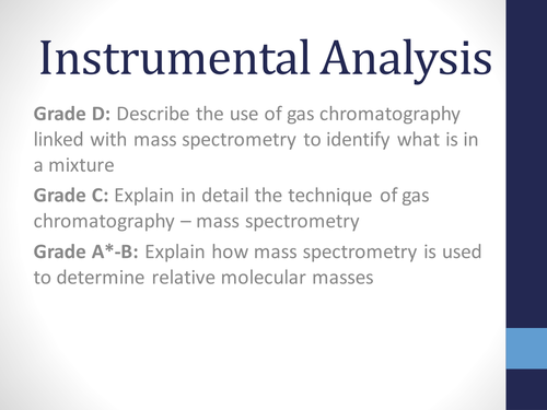 GCSE Analysing Substances (Instrumental Analysis)