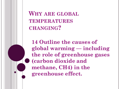 SNAB A2 Biology Why are global temperatures changing?