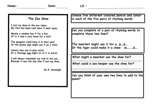 Complete Lesson - Year 2 Poetry 