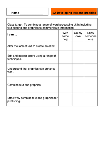 Year 2 Computing; developing text and graphics