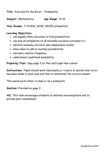 Addressing Probability Misconceptions