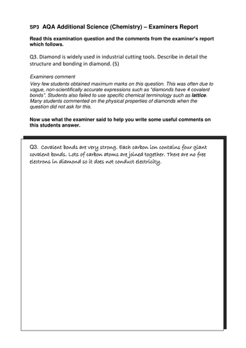 AQA GCSE Chemistry -  Bonding Structure and the Properties of Matter Resource Pack