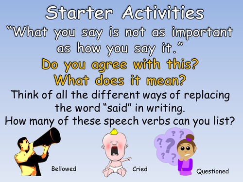 Year 3 Inverted Commas to Punctuate Direct Speech (Year 3 or KS2 Speech