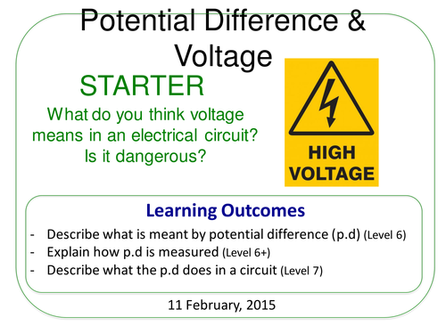 Year 7: Potential Difference/Voltage (Magnetism & Electricity 7.5)