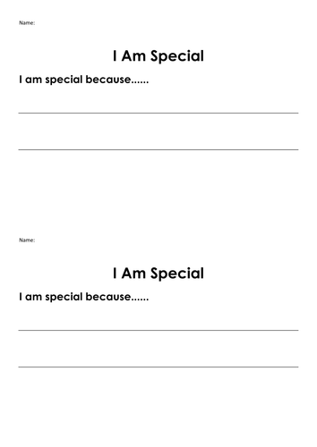 I Am Special - EYFS activity 