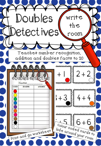 Doubles Detective - a write the room activity