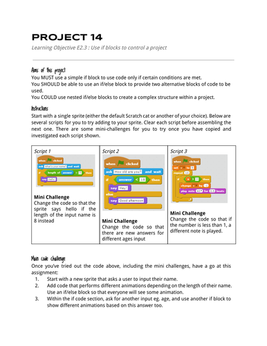 Code Lesson E2-3 Programming with If/Else Blocks