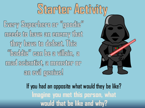 Create Your Own Super Villain Writing Lesson. Creative or Big Writing for Multiple Writing Genres