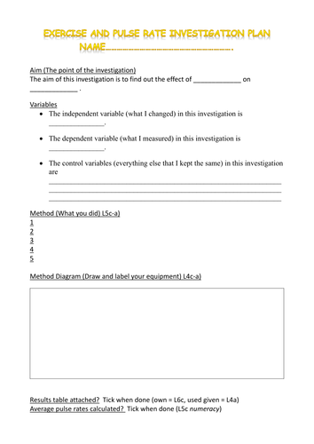 9B Exercise Investigation