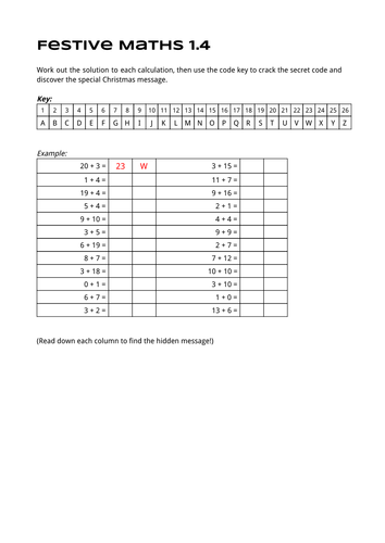 Festive Maths Pack 1 - Coordinates, number, addition 