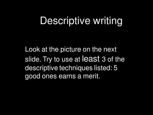 Creative writing tasks: 1 imagery