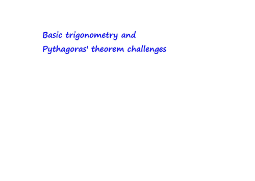Trigonometry and Pythagoras’ Challenges