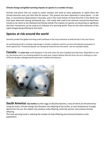 Year 7: Environmental Change & Adaptation (Plants & Ecosystems 7.6)