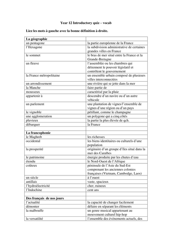 Sixth-form introductory quiz 